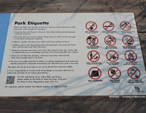 Close-up of the Park Etiquette